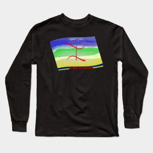 Nouvel An Amazigh Watercolor Flag Long Sleeve T-Shirt